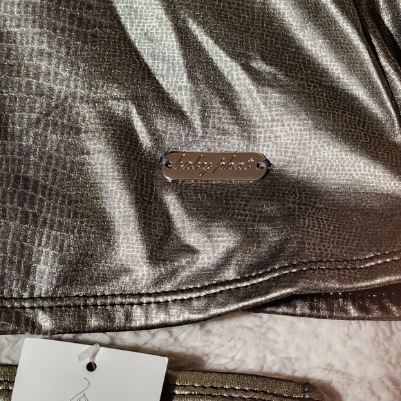 VTG Baby Phat 3X Bikini Set Pewter Snakeskin Metallic Babydoll Top Y2K Plus Size - Picture 5 of 16